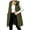 01-Army Green, variant on Yutgune Women's Long Hooded Puffer Vest Zip Up Snap Button Sleeveless Coat with Zipper Pockets