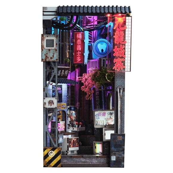 Kit de rincón de libro de madera 3D Anavrin Kowloon Walled City con LED