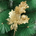 thumbnail image 2 of GadgetVLot 6Pcs 23Cm Simulation Christmas Cutting Gold Powder Hollow Fruit Ear Cutting Christmas Tree Decoration Cutting Leaf, 2 of 9