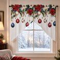 thumbnail image 4 of Szubyfq 2Pcs Christmas Window Curtains 55 x 35 Inch, Farmhouse Reusable Soft Winter Short Window Valance, Washable Curtains Swag for Living Room Bedroom Holiday Party Scene Layout Supplies, 4 of 6