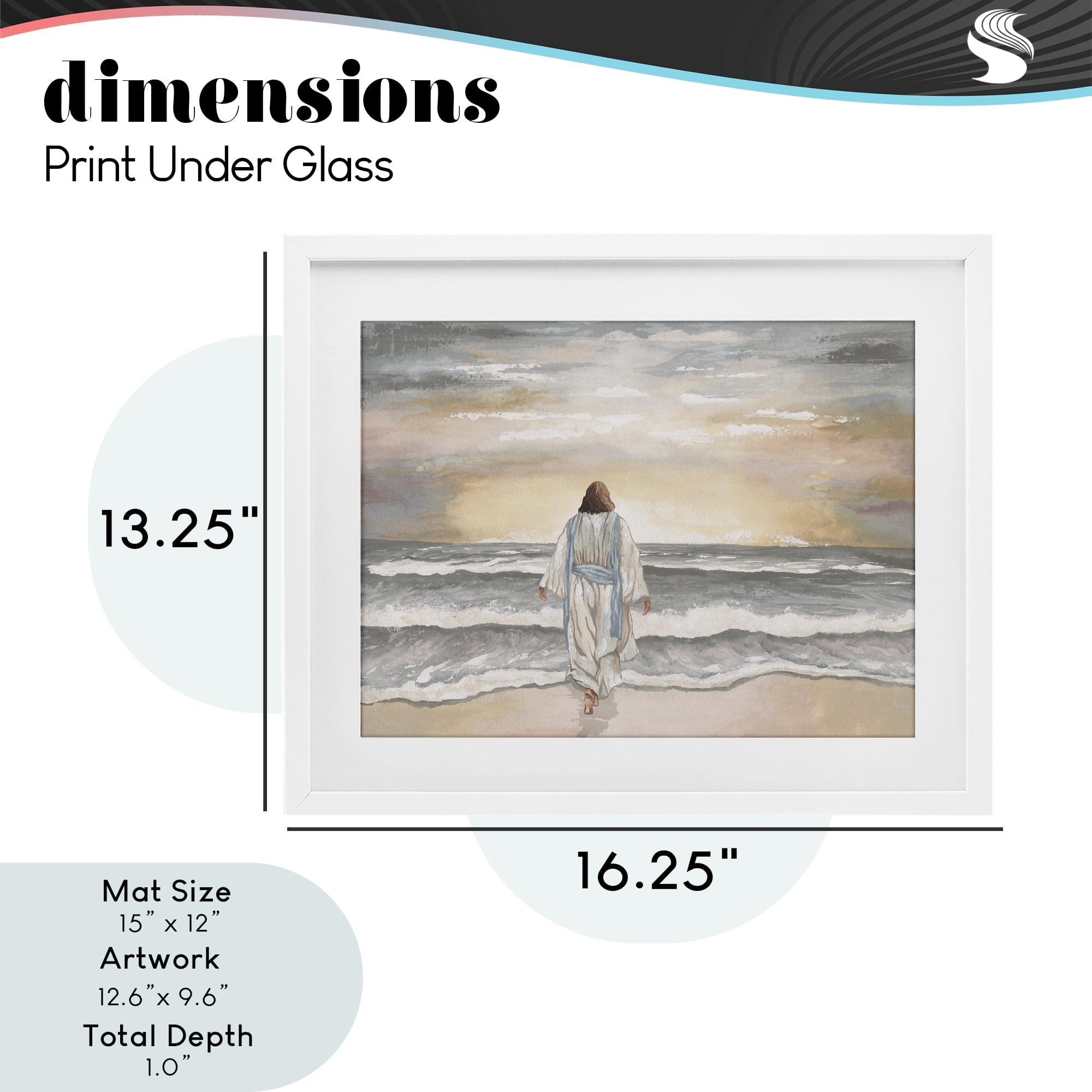 Stupell Industries Jesus Walks The Shore White Framed Print Under Glass, design by Elizabeth Medley
