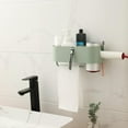thumbnail image 3 of Hair Dryer Holder Wall Mounted,Hair Tools and Styling Organizer with Towel Bar,Punch Free Hair Dryer Holder Toilet Self Adhesive,Hair Appliance Holder for Flat Iron,Curling Wand,Towel Rack, 3 of 6