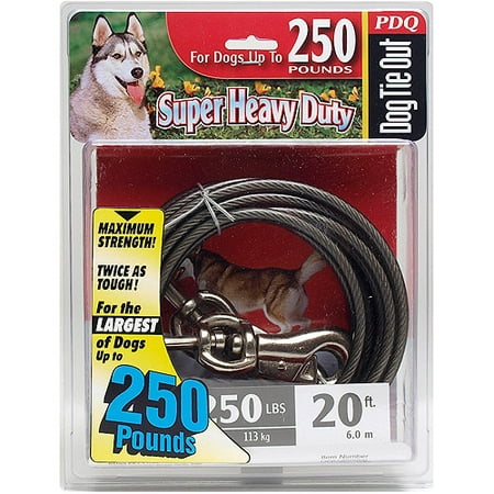 Boss Pet Q6820 000 99 20' Extra Extra Large Dog PDQ Cable Tie (Best Tie Out For Large Dogs)