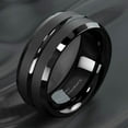 thumbnail image 4 of Tungsten Rings for Men Wedding Bands for Him 8mm Black Classic Comfort Fit, 4 of 8