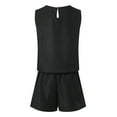 thumbnail image 5 of TTUHYWXI Summer 2 Piece Sets for Women Sleeveless Tank Top Matching Shorts Sets Trendy Striped Sweatsuits Vacation Beach Outfits (Black, XL), 5 of 5