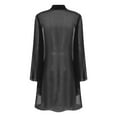 thumbnail image 4 of CHICTRY Women Chiffon Long Sleeve Cardigan Open Front Casual Shrug Bride's Mother Formal Coat Black M, 4 of 5