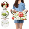 thumbnail image 4 of Rectangle Storage Basket with Handles Rose Color Red Leaves Tile Collapsible Storage Bin Large Storage Bins Decorative for Clothes Toys Bedroom, 4 of 8