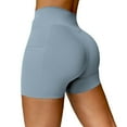 thumbnail image 3 of High Waisted Yoga  Shorts for Women – Black Workout Yoga Athletic Novelty Shorts for Gym Running, 3 of 7