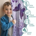 thumbnail image 3 of Blackout Kids Curtains,Purple Butterfly Flower Pattern Childrens Insulated Curtains Set Of 2,Bedroom Essentials,Toddler Room Decor 42"x63", 3 of 5