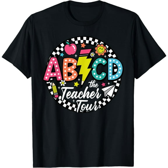 ABCD The Teacher Tour Back To School First Day Of School T-Shirt,Black