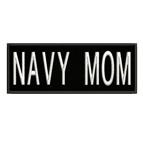 Navy Mom Embroidered DIY Iron on or Sew-on Decorative Patch Badge Emblem Appliques Humor Saying Military Tactical Biker Emblem Series