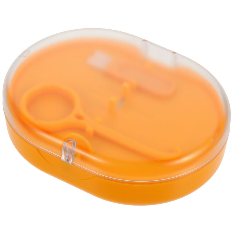 1 Set of Retainer Case with Mirror Magnetic Retainer Box Portable Retainer  Box Travel Denture Case
