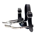thumbnail image 2 of harper 2x Horse Spurs with PU Leather Straps Ride Professional Riding Training Gear Silver, 2 of 10