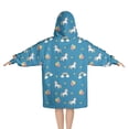 thumbnail image 2 of Blue Cartoon Unicorn Rainbow Cloud Star Balloon Blanket Hoodies for Kids 6-13YR Oversize Wearable Blanket Hoodies for Boys Girls Teens, 2 of 7