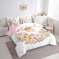 thumbnail image 3 of jejeloiu Cute Elf Princess 7pcs Bedding Comforter Set,Pink Girl Queen Bedding Sets,Chic Wreath Queen Sheet Sets For Kids,Luxury Bedroom Decor Reversible, 3 of 8