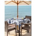 thumbnail image 3 of Outdoor Tablecloth with Umbrella Hole for Patio/Picnic/Party/Camping, Navy Blue Conch Coastal Waterproof Table Cloth Square Cover Washable, Nautical Summer Ocean (54"x 54"), 3 of 9