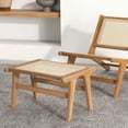 thumbnail image 3 of Yardi Yard Natural Teak Wooden Foot Rest with Handwoven Rattan, Ottoman, 3 of 8