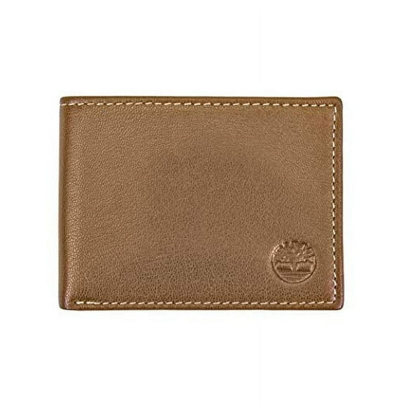 Timberland Men's Leather RFID Blocking Passcase Security Wallet, Tan