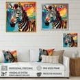 thumbnail image 4 of Designart "Pop Art Zebra Dreamscape I" Animals Framed Wall Art Decor - Modern Colorful Zebra Bedroom Framed Canvas Wall Art, 4 of 6
