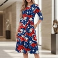 thumbnail image 4 of BOMYJESK Womens Maxi Dress Patriotic American Flag Midi Dresses Independence Day Art Print 4th July 2026 Summer Dresses Casual Party Apparel Navy 3XL, 4 of 6