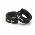 thumbnail image 3 of Los Hombres De Joyería De Moda Modelo Cruzado De Aro Negro Pendientes Pequeña Fernando huggie pendientes, 3 of 4