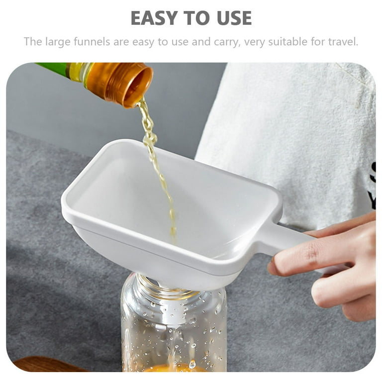 LOLIPPYY White Plastic Funnel, Practical and Reusable for Kitchen, 2Pcs ...