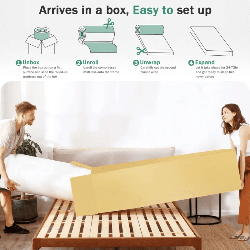 Full Mattress, 10 Inch Hybrid Memory Gel Memory Foam Mattress in a Box, Pressure Relief, Medium Firmness, CertiPUR-US