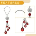 thumbnail image 4 of 1 Pcs Faux Rhinestone Metal Ball Water Drop Car Rear View Mirror Pendant Accessories Car Hanging Ornament Red, 4 of 6