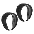 thumbnail image 2 of GOOHOCHY 2 Piezas Diademas Anchas para Mujer Estilo Boho Diadema Ancha Antideslizante con Dientes Diademas Negras Diademas Grandes de Encaje con Dientes para Correr Yoga, 2 of 7