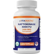 Vitamatic Nattokinase Supplement 4,000 FU Servings, 120 Delayed Released Capsules - Survives Stomach Acids - Circulatory Health Support - Non-GMO & Gluten Free - Made in The USA