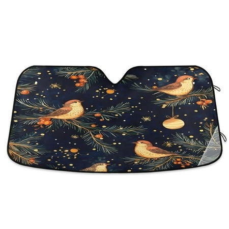 Car Sun Visor 55*27.6inch Windshield Sun Shield Car Sun Curtain Car Sun Shield Car Sun Insulation Suitable For Most Vehicles New Year Bird