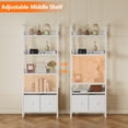 thumbnail image 2 of Satifur 5 Tier White Modern Bookshelf, Space-Saving Storage Rack with 2 Removable Drawers, Sturdy Structure for Bathroom, Home Office, 2 of 8