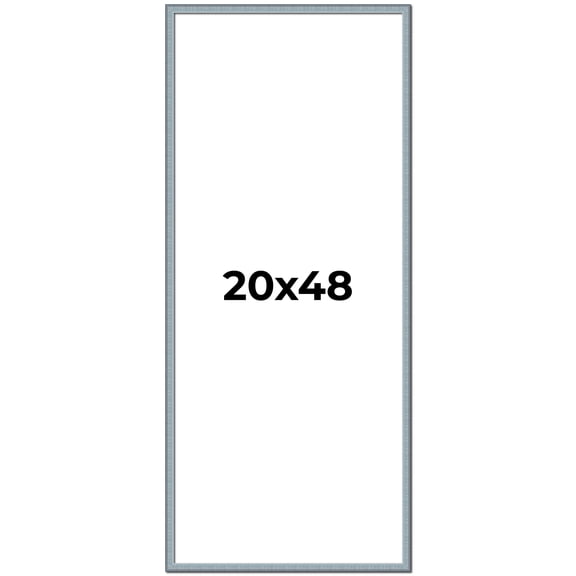 20x48 Frame Blue Scuffed Farm Board Solid Wood Picture Frame Width 0.75 Inches | Interior Depth 0.5