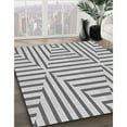 thumbnail image 2 of Ahgly Company Indoor Round Patterned Sonic Silver Gray Area Rugs, 7' Round, 2 of 6