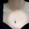 thumbnail image 4 of Rosec Jewels Pear Shape Lab Grown Emerald Pendant with Diamond for Women - 12X8 mm, 14K White Gold, 4 of 8
