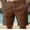 Coffee, variant on LADIGASU Men's Linen Solid Color Shorts Summer Fashion Outdoor Shorts Daily Breathable Straight Leg Shorts