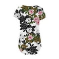 thumbnail image 6 of USSUMA Womens Summer Tops Flowy Button Up Pleated T-Shirts for Women Trendy Vintage Floral Print Blouses Tops Dressy V Neck Tunic Plus Size Shirts for Women, 6 of 6