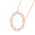 thumbnail image 2 of DGOLD 10kt Rose Gold Round White Diamond Never Ending Love Circle Pendant for Women (1/6 cttw), 2 of 3