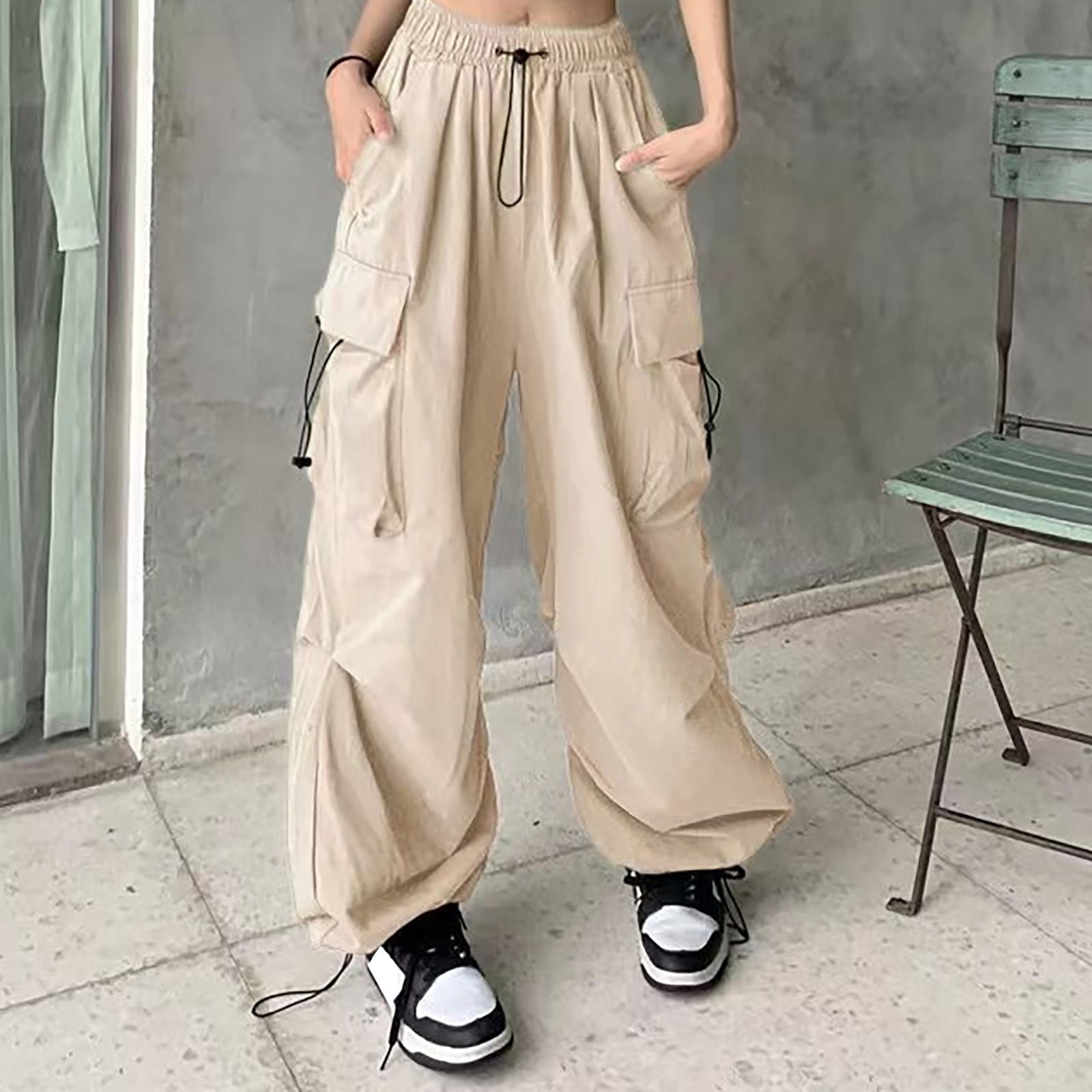BRDFRL Women Cargo Pants Baggy Y2K Clothing Multi Pockets