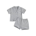 thumbnail image 2 of Toddler Baby Button-Down Pajamas Set, Cotton 2-PCS-PJs Set Shirt and Pants Sleepwear for Unisex Kids, 2 of 8