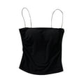 thumbnail image 2 of Womens Thin Shoulder Straps Waist Length Suspender Slim Belt Chest Pad Bottom Layer Short Top, 2 of 3
