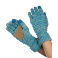 thumbnail image 2 of C.C Unisex Cable Knit Winter Warm Anti-Slip Touchscreen Texting Gloves, Blue/Beige Mix, 2 of 3
