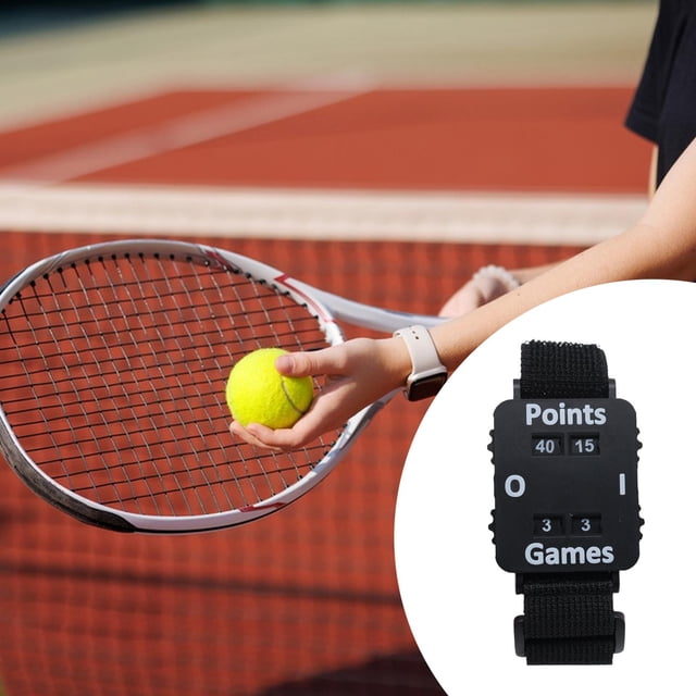 Contador de puntuación de muñeca, accesorio deportivo para hombres y mujeres, pulsera de puntuación, marcador de tenis para competición de béisbol en Negro