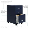 thumbnail image 4 of Space Solutions 18" Deep 3 Drawer Mobile Letter Width Vertical File Cabinet, Navy, 4 of 15