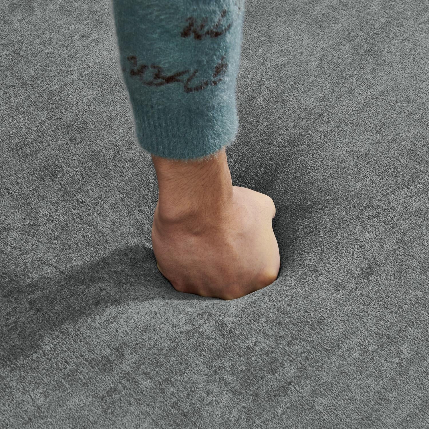 Demi Bonn 110"x67" Velvet L-Shape Sectional Sofa, Modern Upholstered Modular Couch for Living Room/Bedroom Furniture, Gray