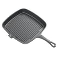 thumbnail image 2 of Cast Iron Grill Pan, Long Handle Convenient Pour  Quadrate Grill Pan Ergonomic  For Restaurant, 2 of 8