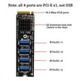 thumbnail image 3 of Tarjetas de ExpansióN M.2 M-Key Pcie M.2 una Pci-E X1 Adaptador de ExpansióN de Tarjeta GráFica USB3.0 de 4 Puertos Adaptador ASM1184E M.2, 3 of 5