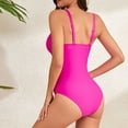 thumbnail image 6 of Ndbuld Women's Strappy Sports One-piece Modest Swimsuit Women's Tummy Tuck One-piece High Neck Swimsuit Full Cup Swimsuit on Clearance Hot Pink M, 6 of 8