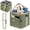 Olive Green, variant on MRINCA 4-Cup Reusable Insulated Drink Carrier, Purple, Collapsible No-Spill Cup Holder with Handle, Shoulder Strap & Adjustable Dividers for Car Travel Delivery