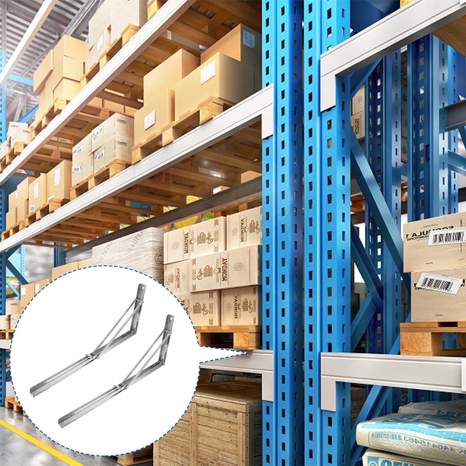 LABSERRON 2Pcs Folding Brackets for Shelves for Desk Board Simple Design Stainless Steel Support Racks